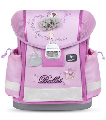Iskolatáska, fémcsat, BELMIL "Classy Ballerina", lila, balerina
