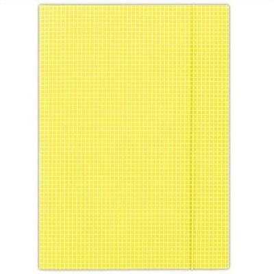 Gumis mappa, karton, A4, kockás, DONAU, citromsárga