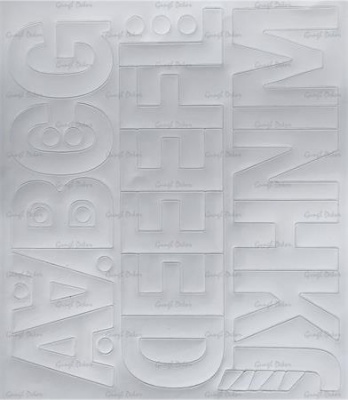 Öntapadós matrica, 5 cm-es, betűlap, ABC első fele, fehér