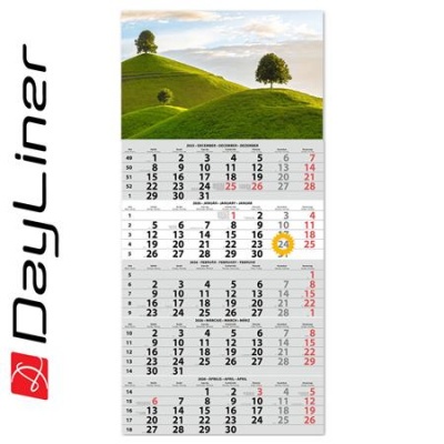 Naptár, speditőr, öt hónapos, egy tömbös, DAYLINER