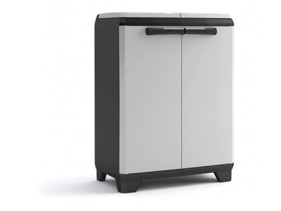 Szelektív hulladékgyűjtő szekrény, műanyag, KETER "Split Premium", szürke/fekete